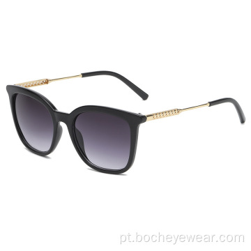 Novos óculos de sol ocos de metal europeu e americano, modernos e femininos, óculos de sol retrô street shot s21130